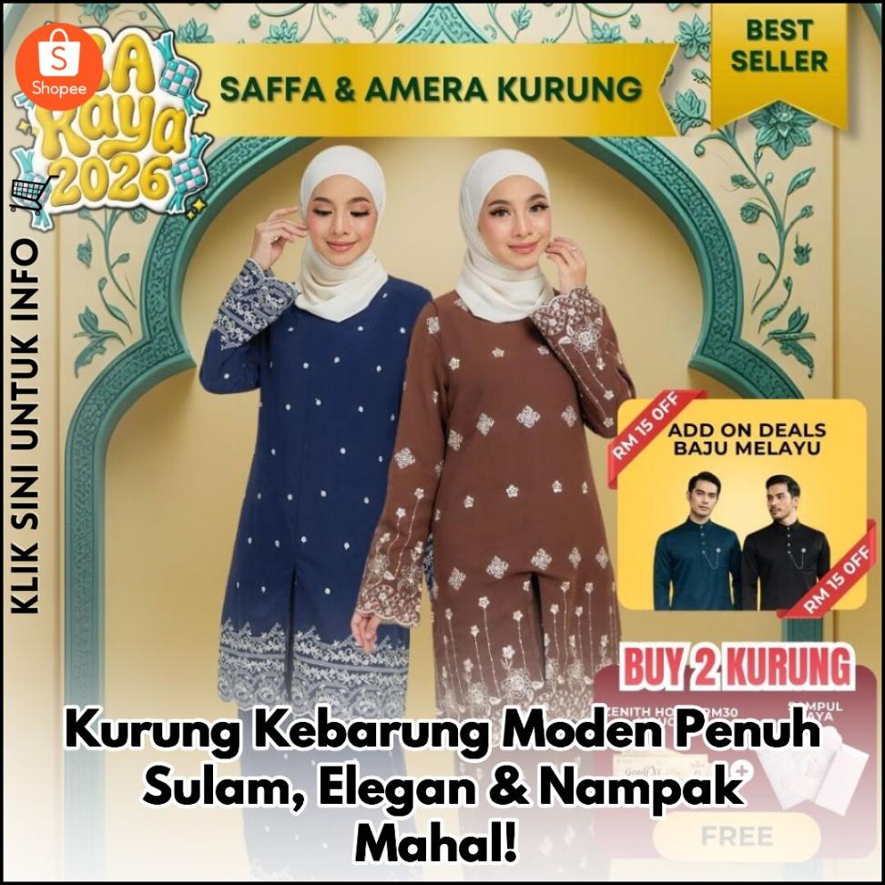 Kurung Kebarung Moden Penuh Sulam, Elegan & Nampak Mahal!