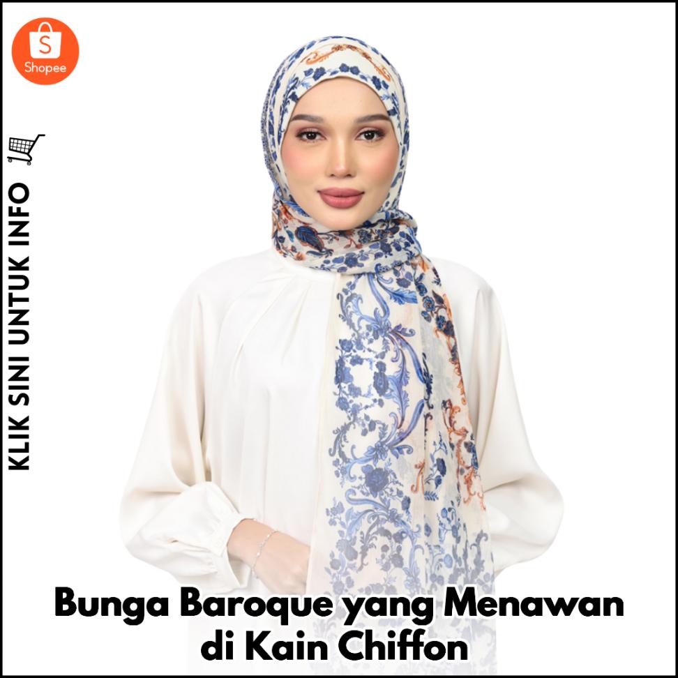 Bunga Baroque yang Menawan di Kain Chiffon