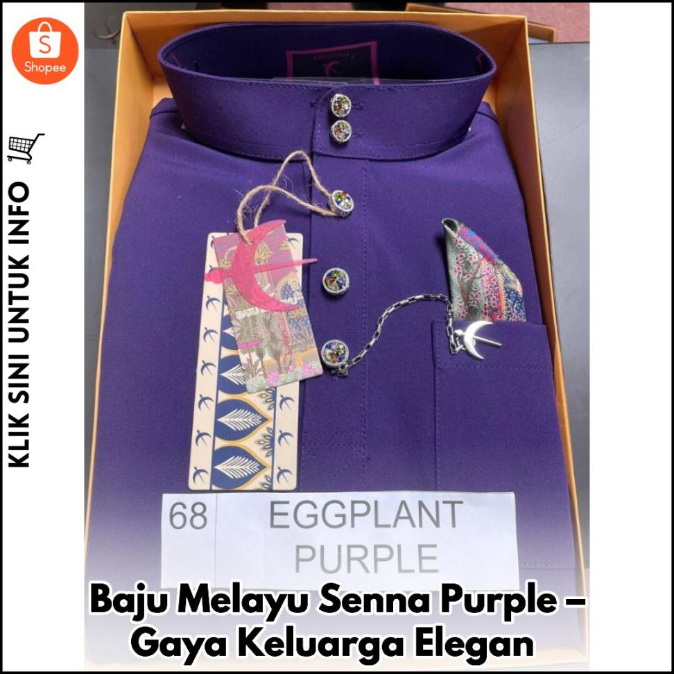Baju Melayu Senna Purple – Gaya Keluarga Elegan