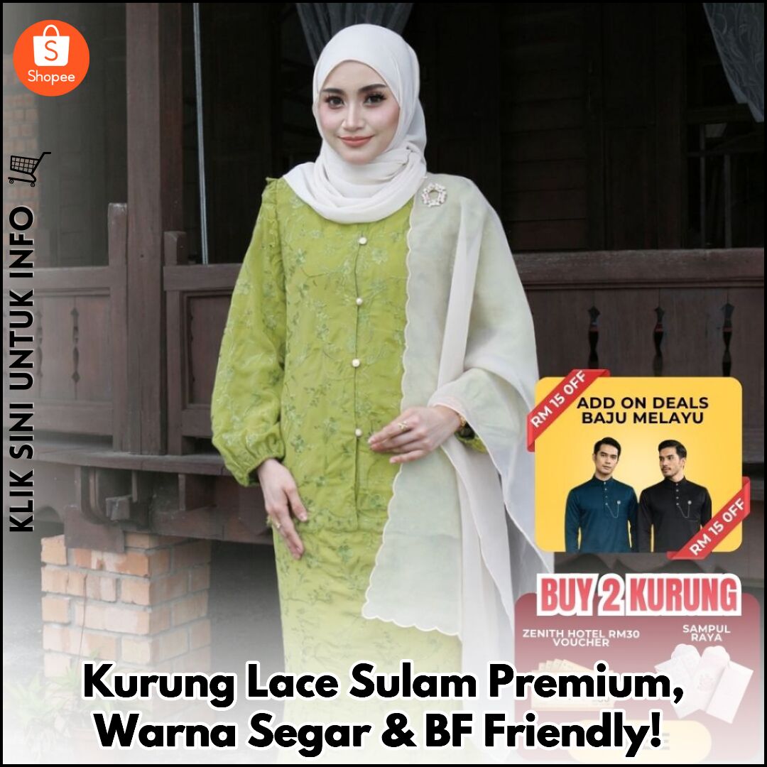 Kurung Lace Sulam Premium, Warna Segar & BF Friendly!