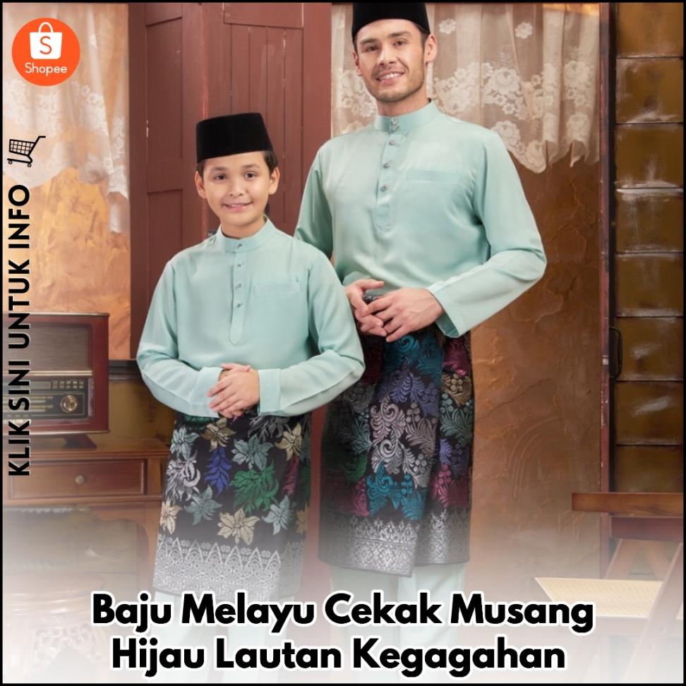 Baju Melayu Cekak Musang Hijau Lautan Kegagahan