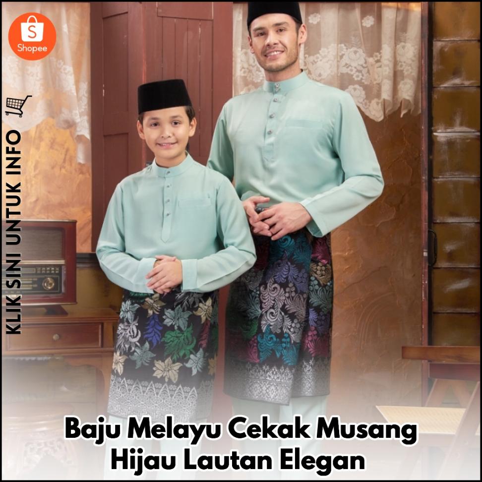 Baju Melayu Cekak Musang Hijau Lautan Elegan
