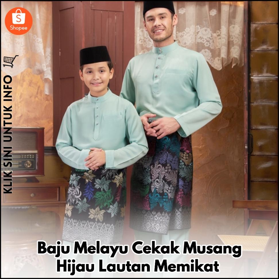 Baju Melayu Cekak Musang Hijau Lautan Memikat