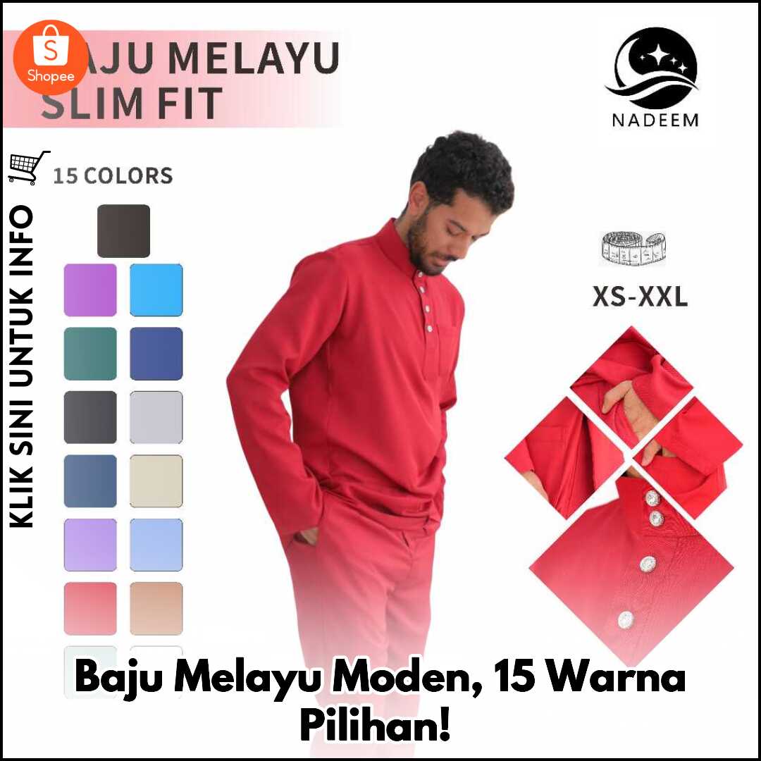 Baju Melayu Moden, 15 Warna Pilihan!