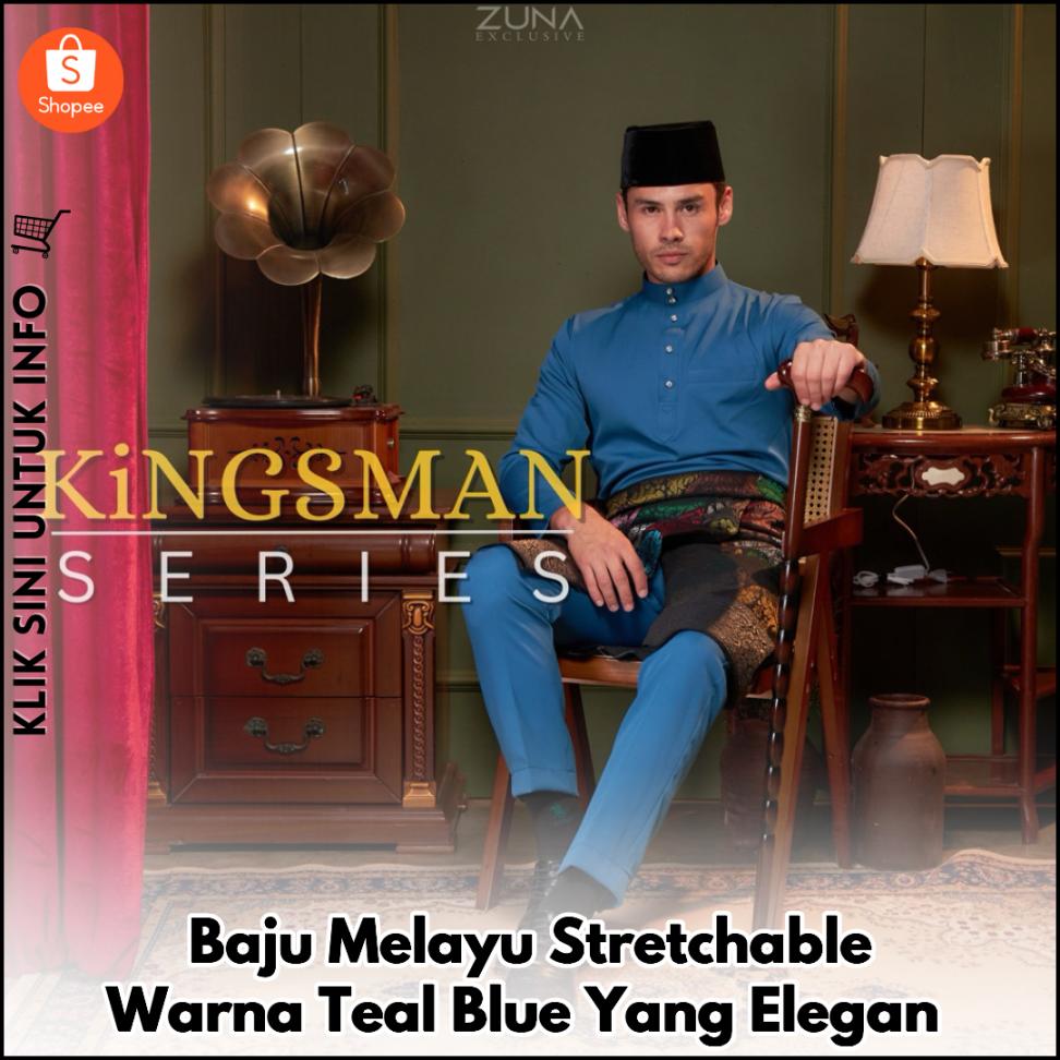 Baju Melayu Stretchable Warna Teal Blue Yang Elegan
