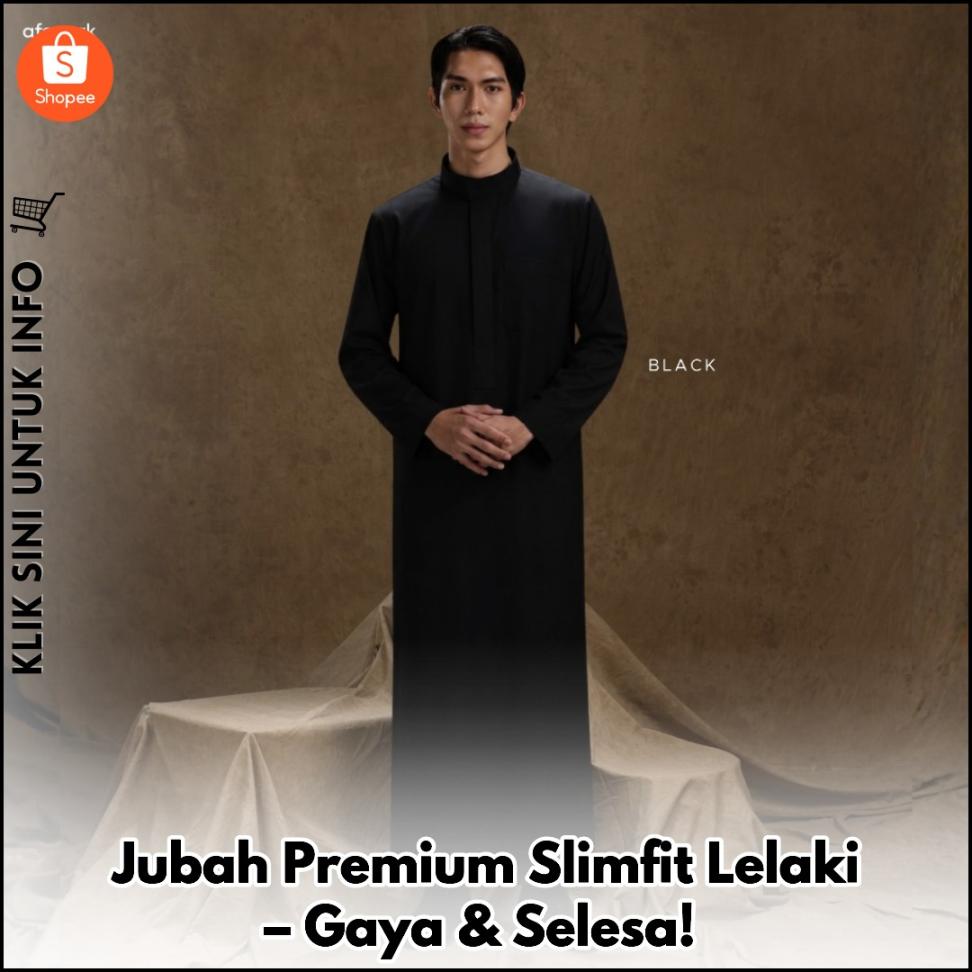 Jubah Premium Slimfit Lelaki – Gaya & Selesa!