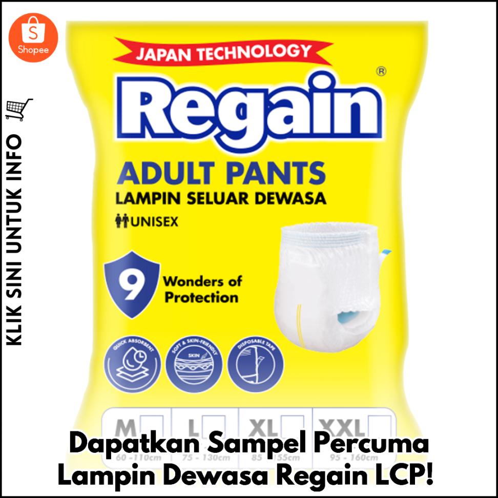 Dapatkan Sampel Percuma Lampin Dewasa Regain LCP!