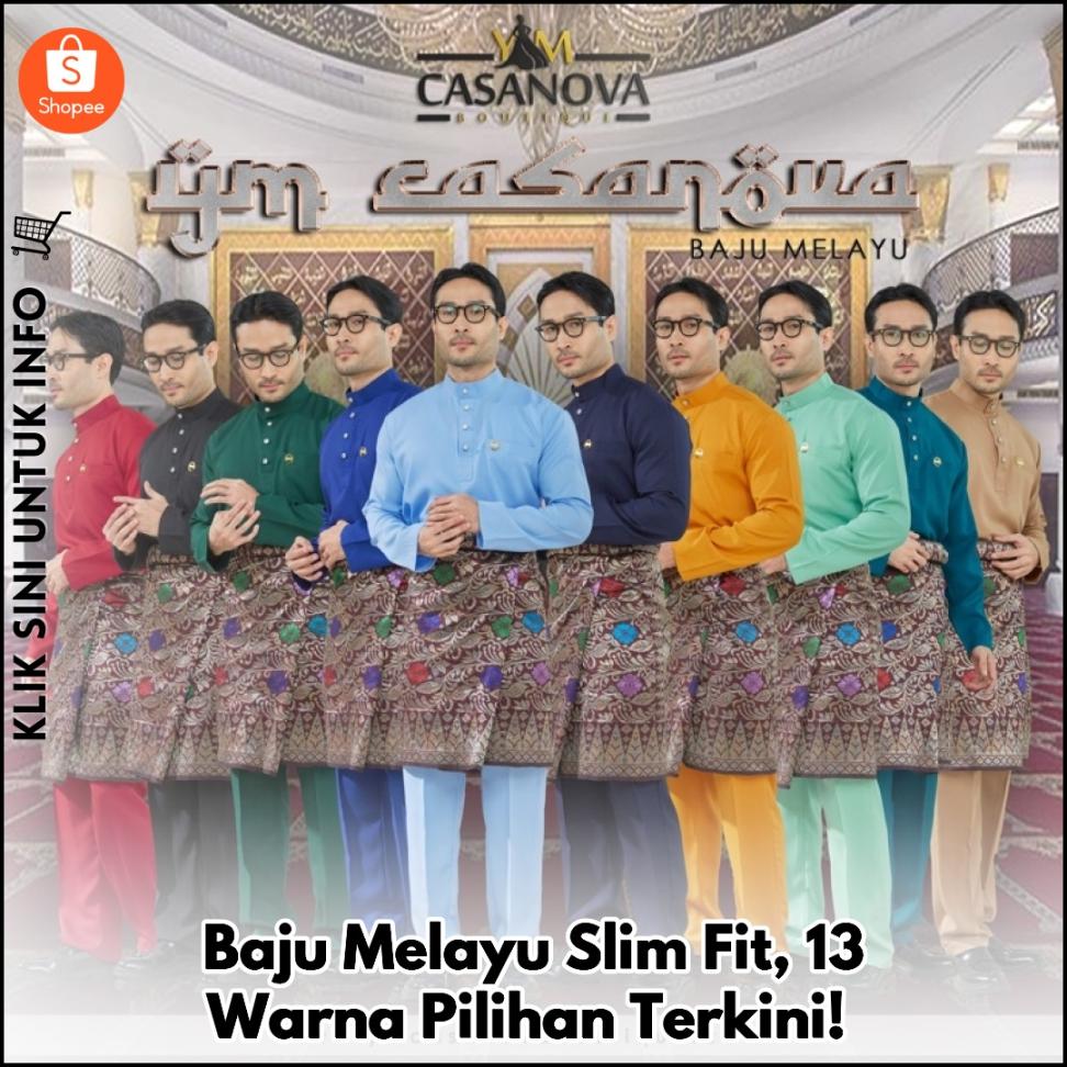 Baju Melayu Slim Fit, 13 Warna Pilihan Terkini!