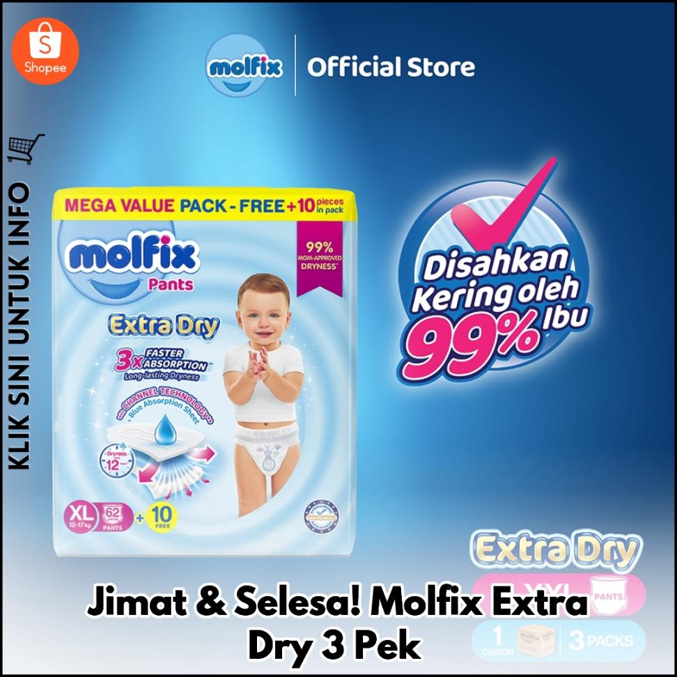 Jimat & Selesa! Molfix Extra Dry 3 Pek