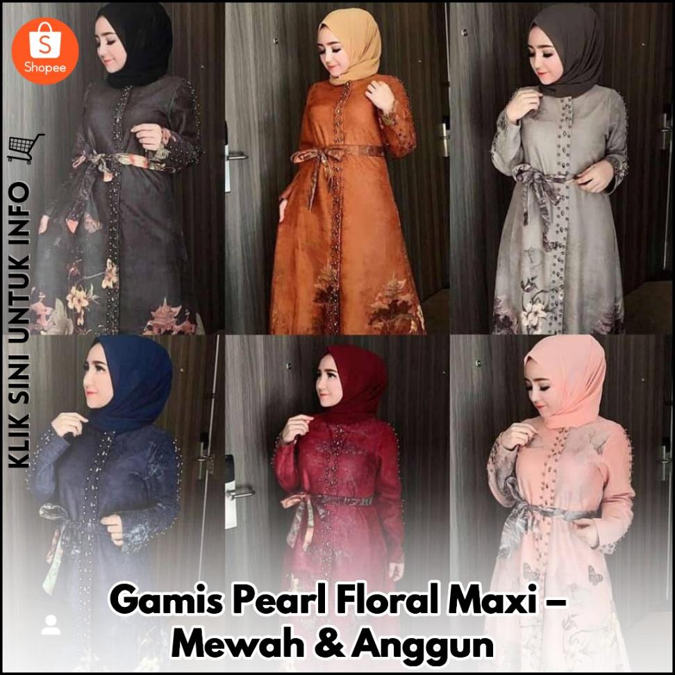 Gamis Pearl Floral Maxi – Mewah & Anggun