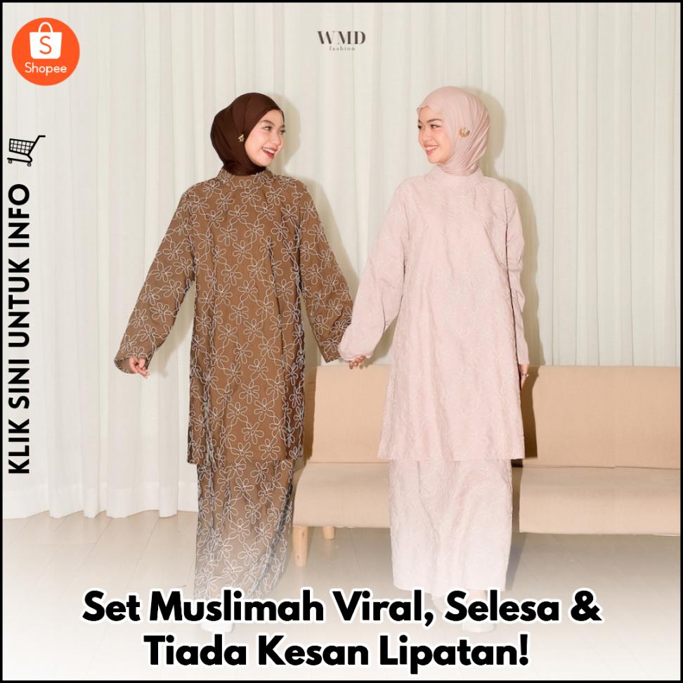 Set Muslimah Viral, Selesa & Tiada Kesan Lipatan!