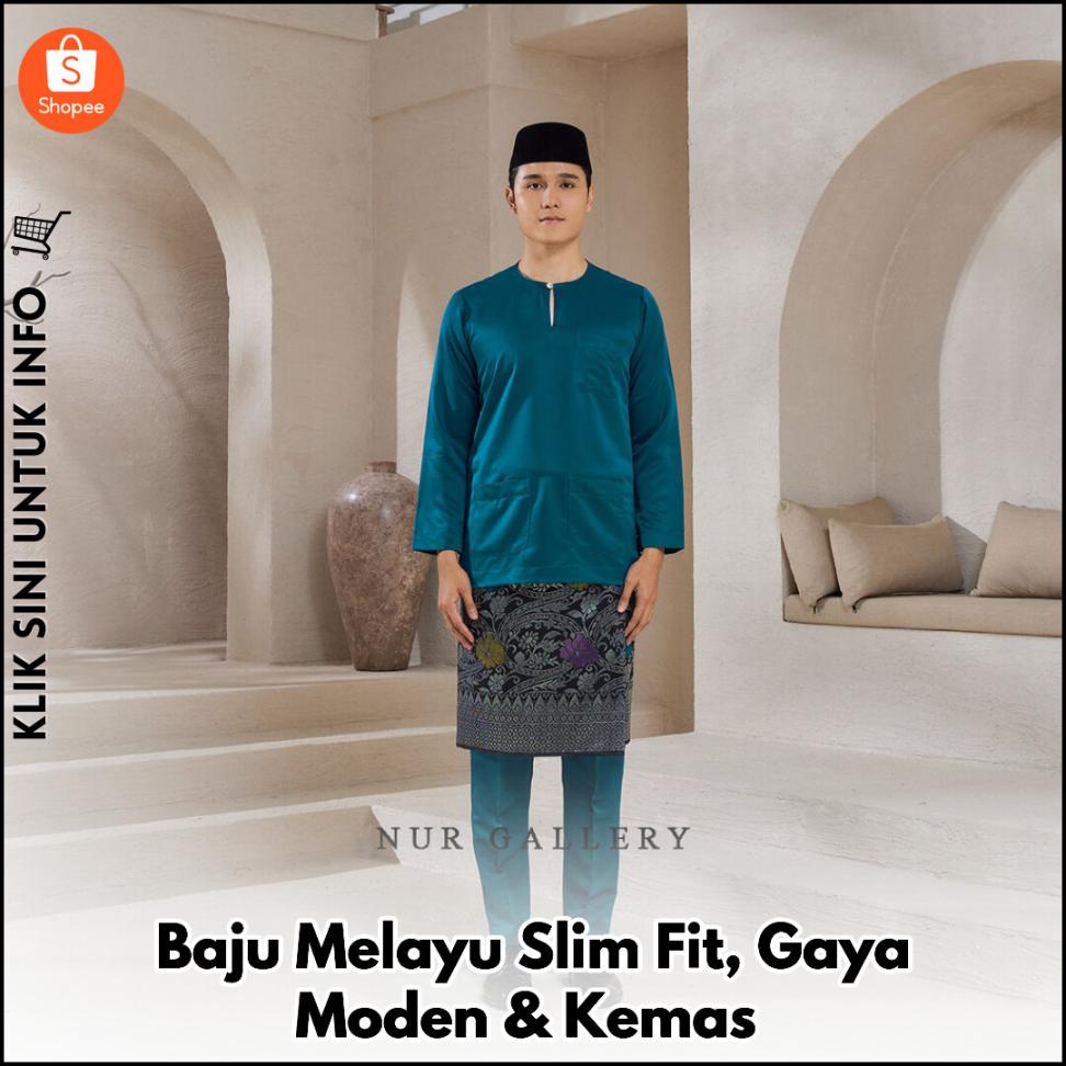 Baju Melayu Slim Fit Teluk Belanga – Gaya Tampan & Selesa!