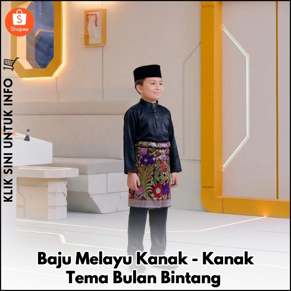 Baju Melayu Kanak-Kanak Tema Bulan Bintang