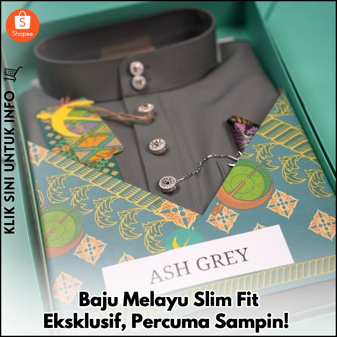 Baju Melayu Slim Fit Eksklusif, Percuma Sampin!
