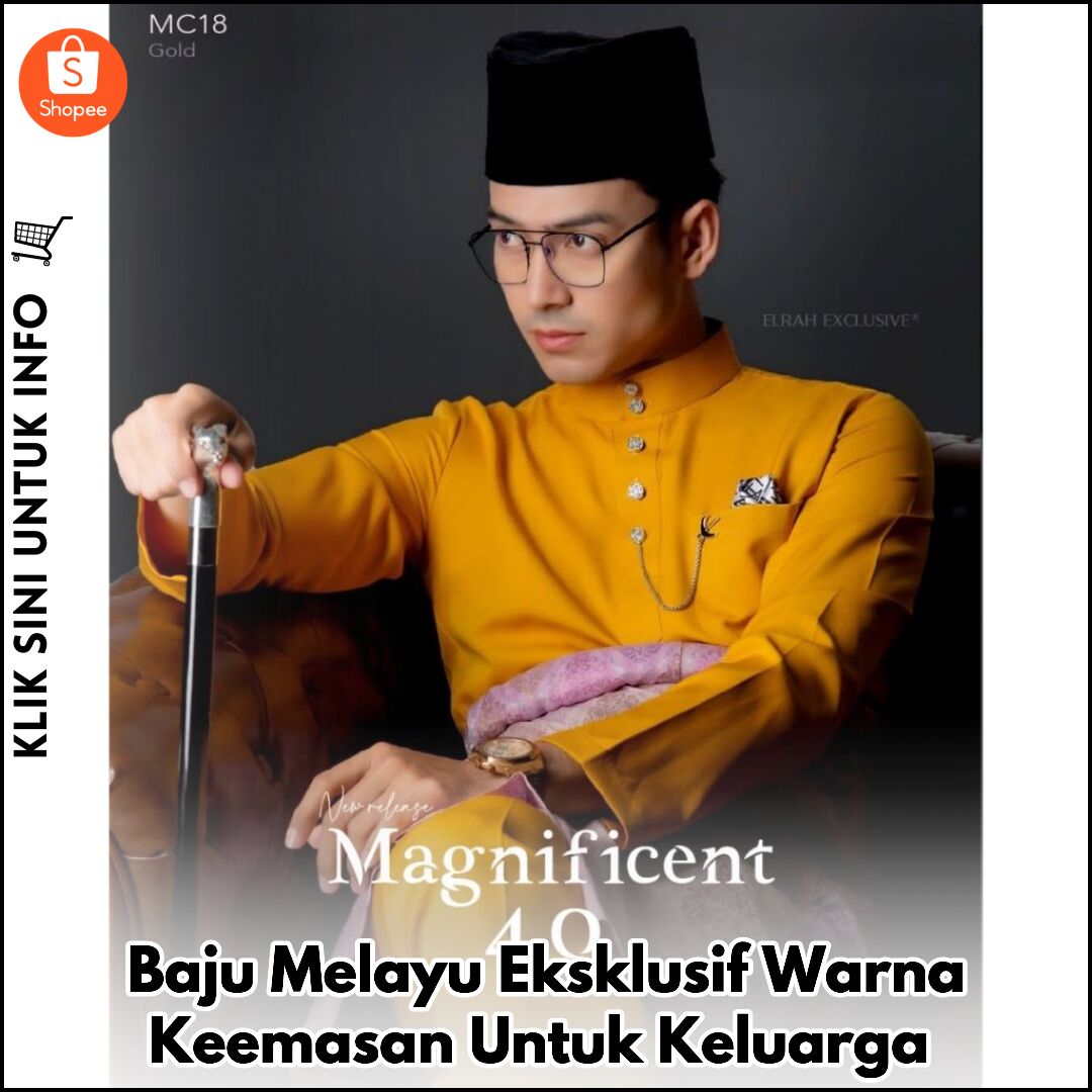 Baju Melayu Eksklusif Warna Keemasan Untuk Keluarga