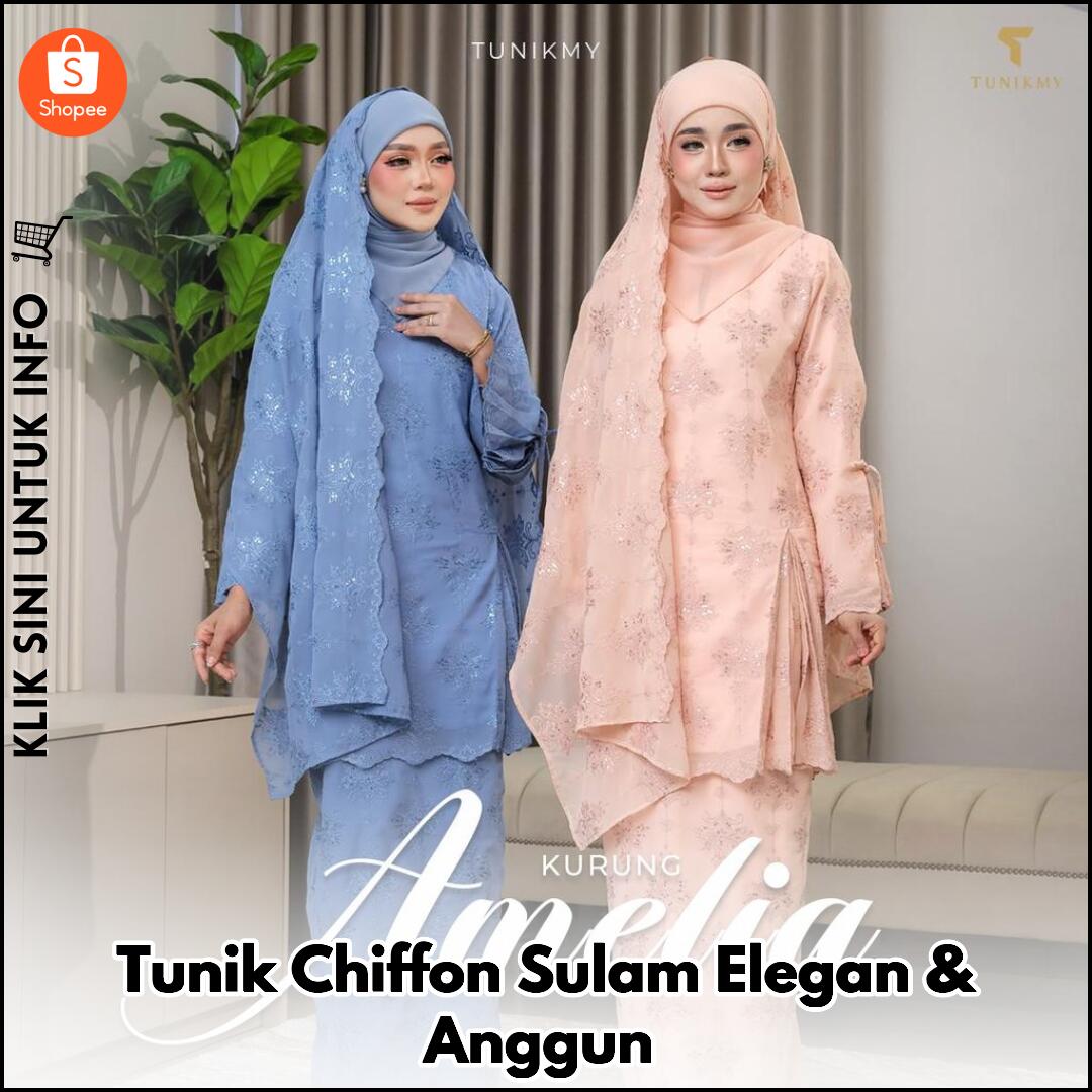 Tunik Chiffon Sulam Elegan & Anggun