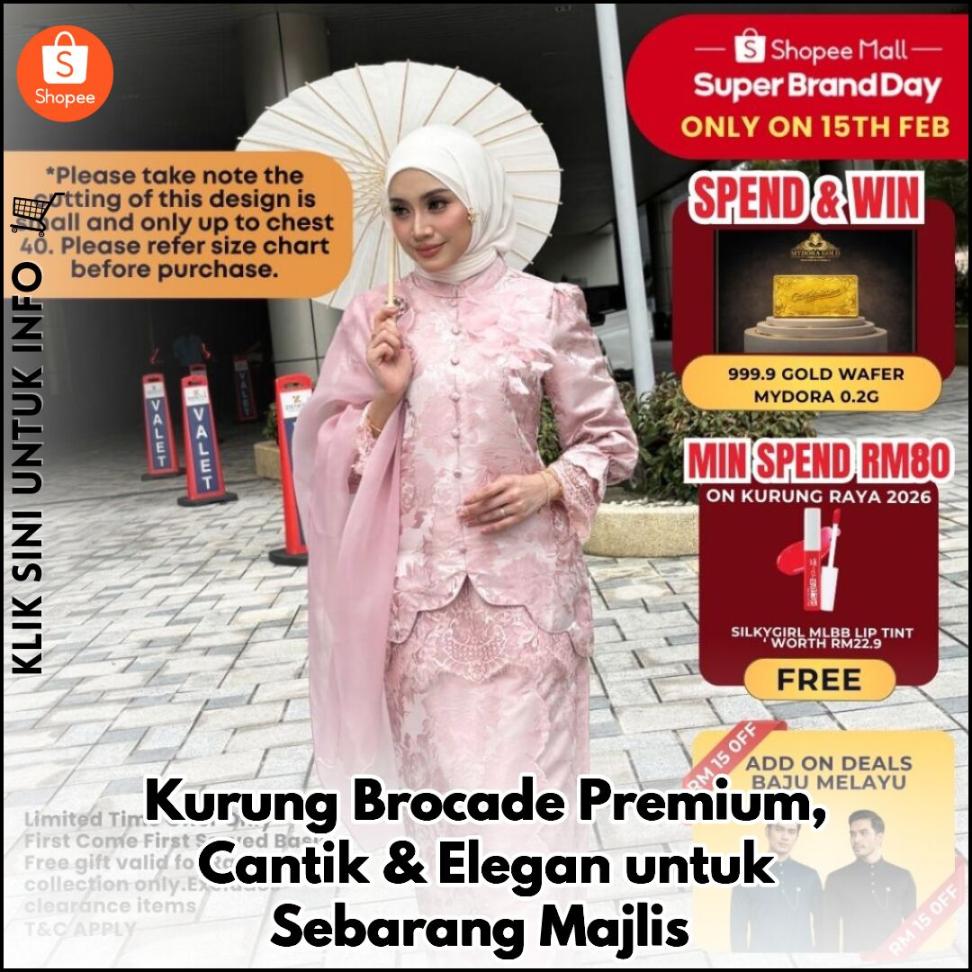 Kurung Brocade Premium, Cantik & Elegan untuk Sebarang Majlis