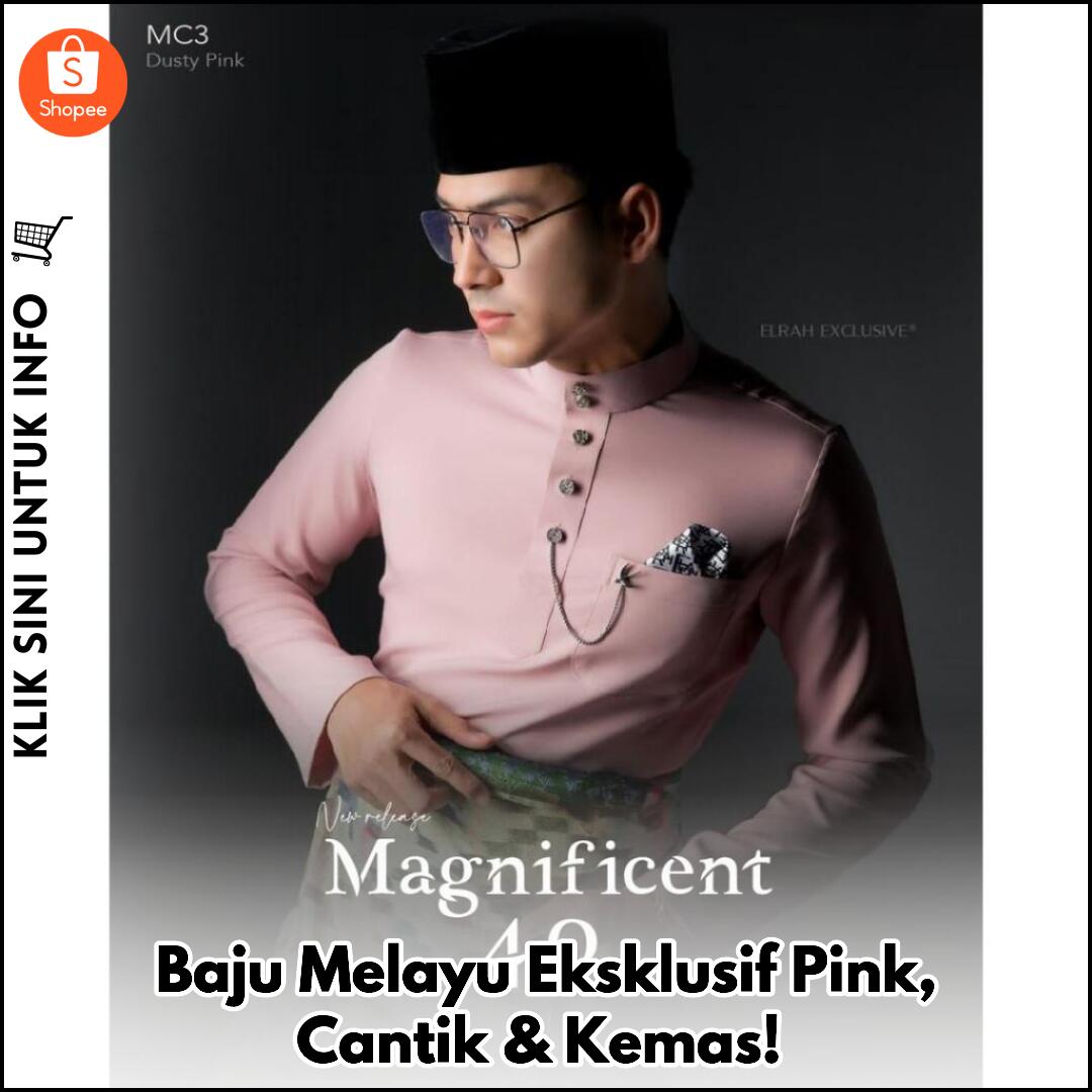 Baju Melayu Pink Eksklusif, Cantik & Elegan!