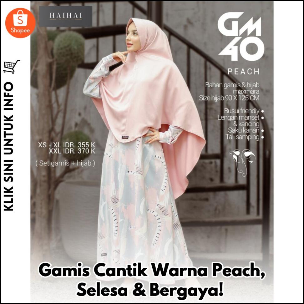 Gamis Cantik Warna Peach, Selesa & Bergaya!