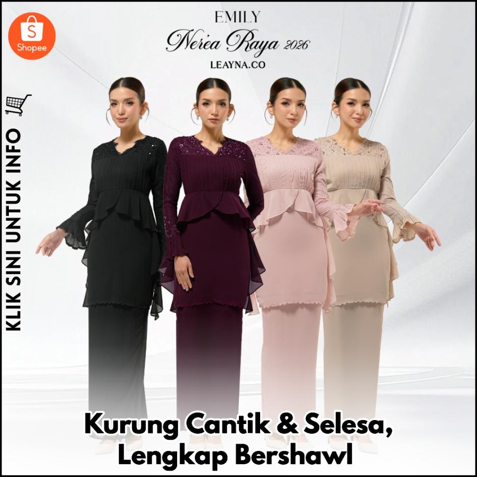 Kurung Cantik & Selesa, Lengkap Bershawl