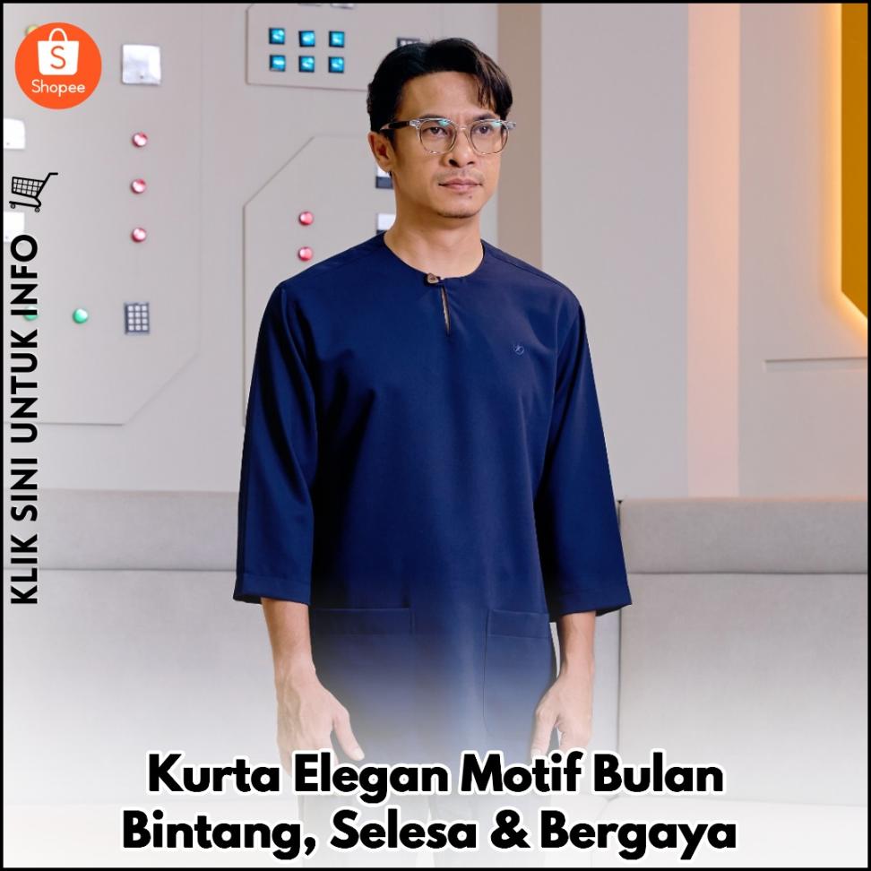 Kurta Elegan Motif Bulan Bintang, Selesa & Bergaya