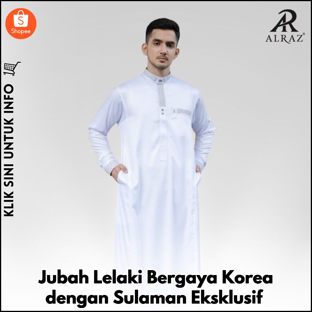 Jubah Lelaki Bergaya Korea dengan Sulaman Eksklusif