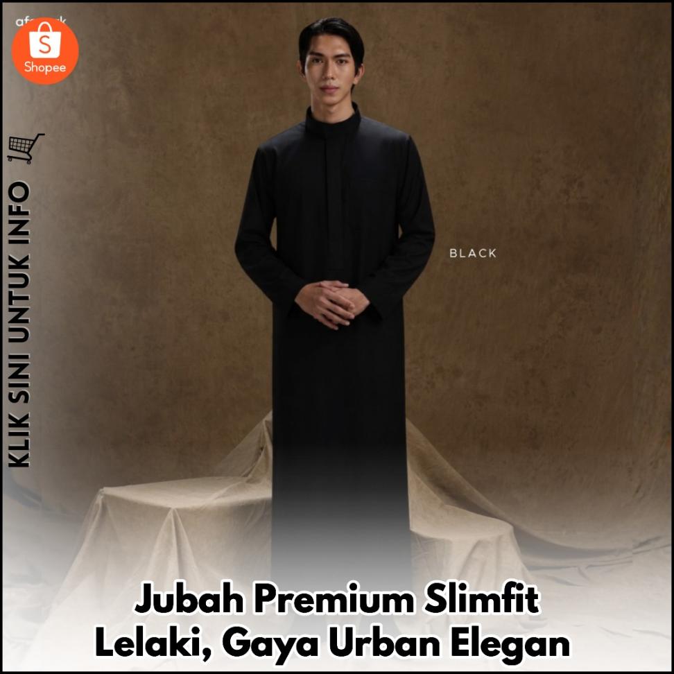Jubah Premium Slimfit Lelaki, Gaya Urban Elegan