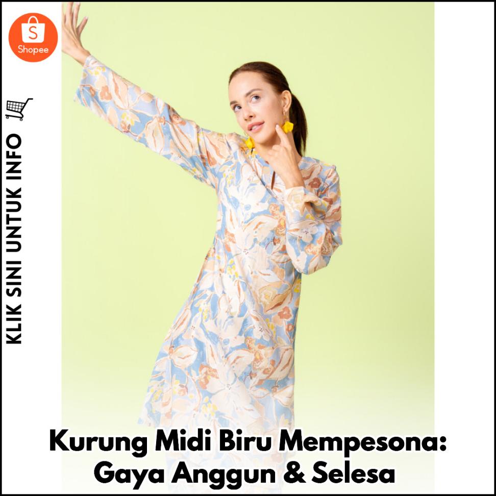 Kurung Midi Biru Mempesona: Gaya Anggun & Selesa