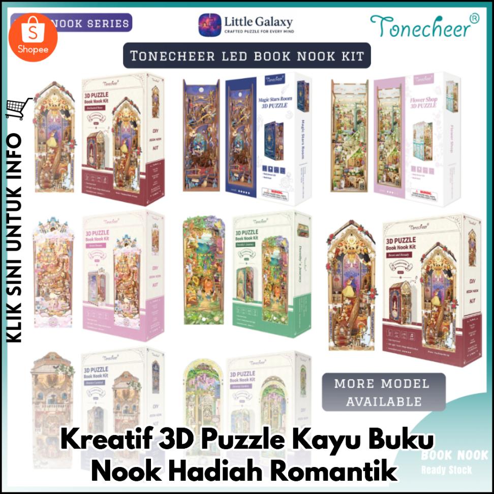 Kreatif 3D Puzzle Kayu Buku Nook Hadiah Romantik