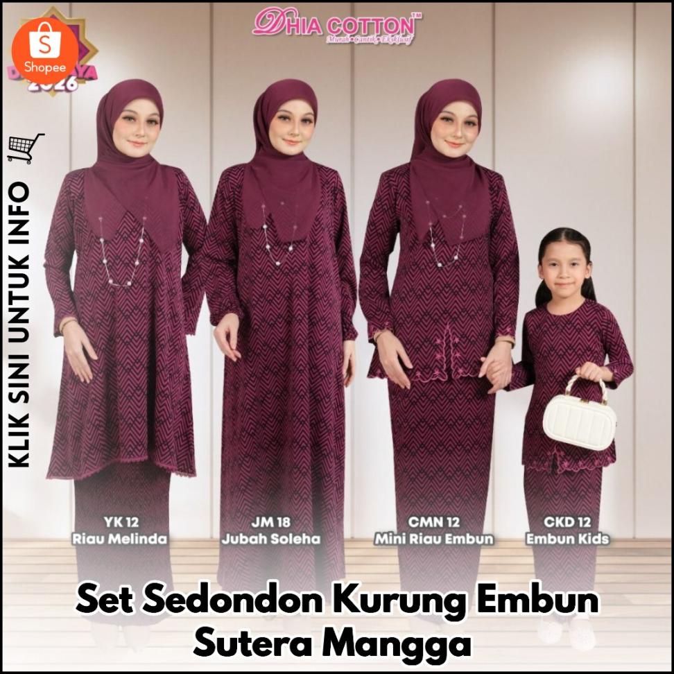 Set Sedondon Kurung Embun Sutera Mangga
