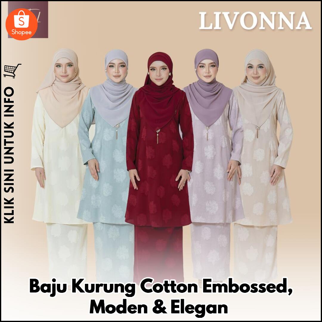 Baju Kurung Cotton Embossed, Moden & Elegan