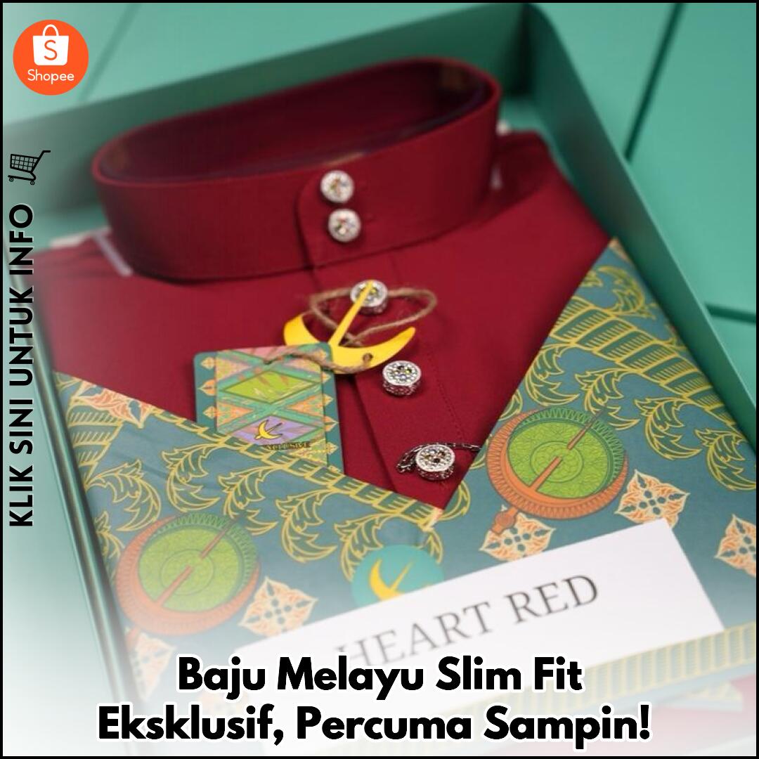 Baju Melayu Slim Fit Eksklusif, Percuma Sampin!