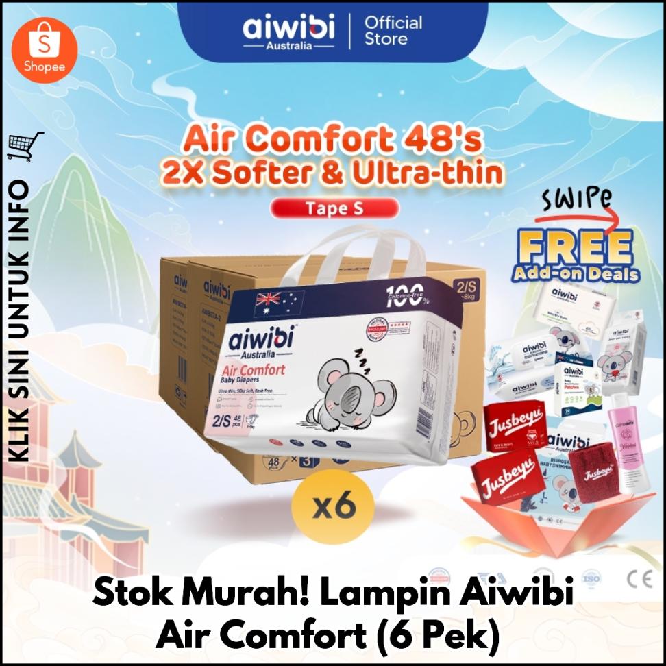 Stok Murah! Lampin Aiwibi Air Comfort (6 Pek)