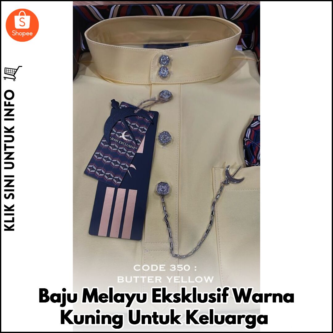 Baju Melayu Eksklusif Warna Kuning Untuk Keluarga