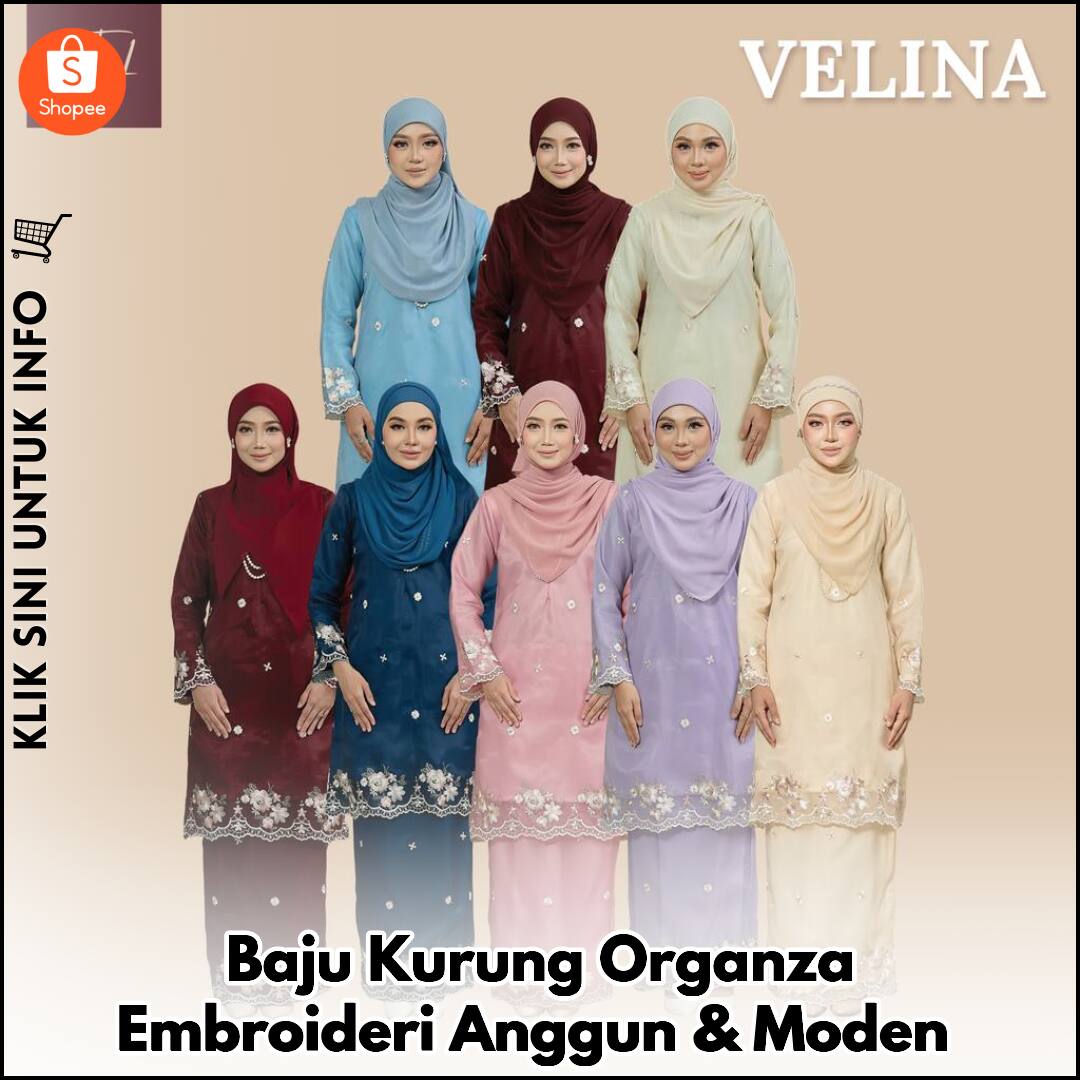 Baju Kurung Organza Embroideri Anggun & Moden