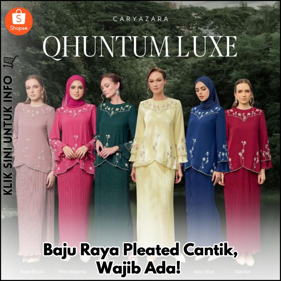 Baju Raya Pleated Cantik, Wajib Ada!