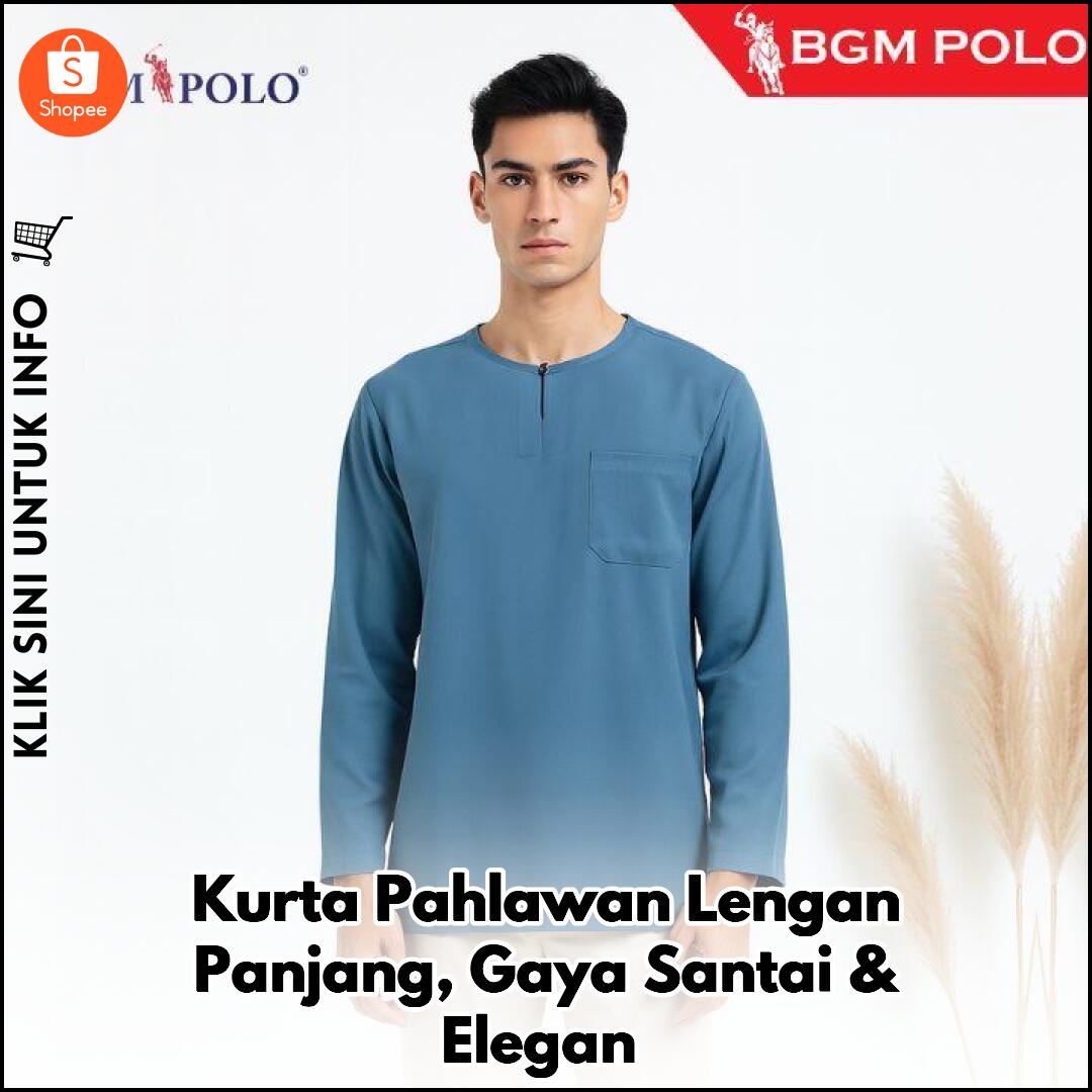 Kurta Pahlawan Lengan Panjang, Gaya Santai & Elegan
