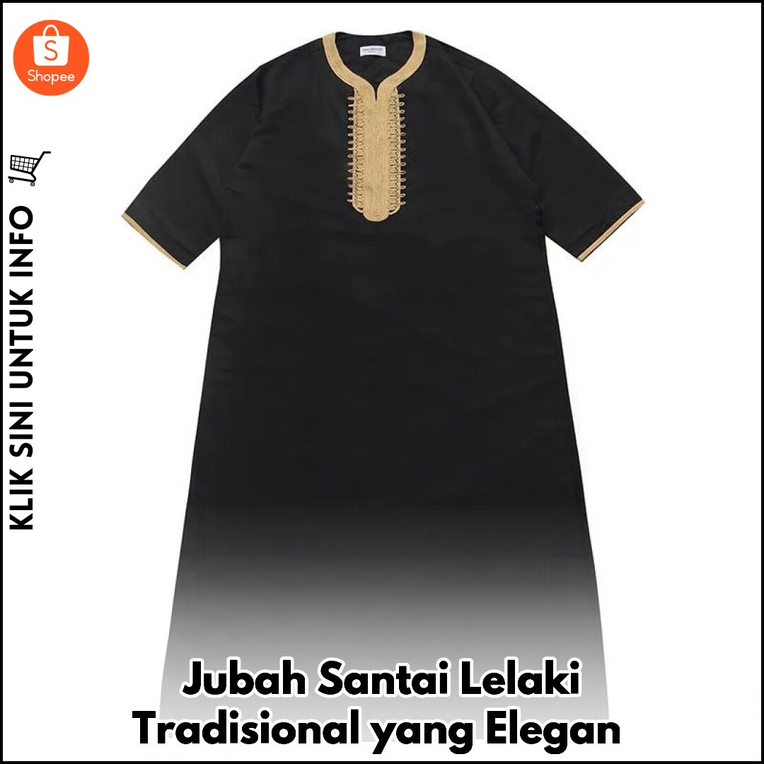 Jubah Santai Lelaki Tradisional yang Elegan