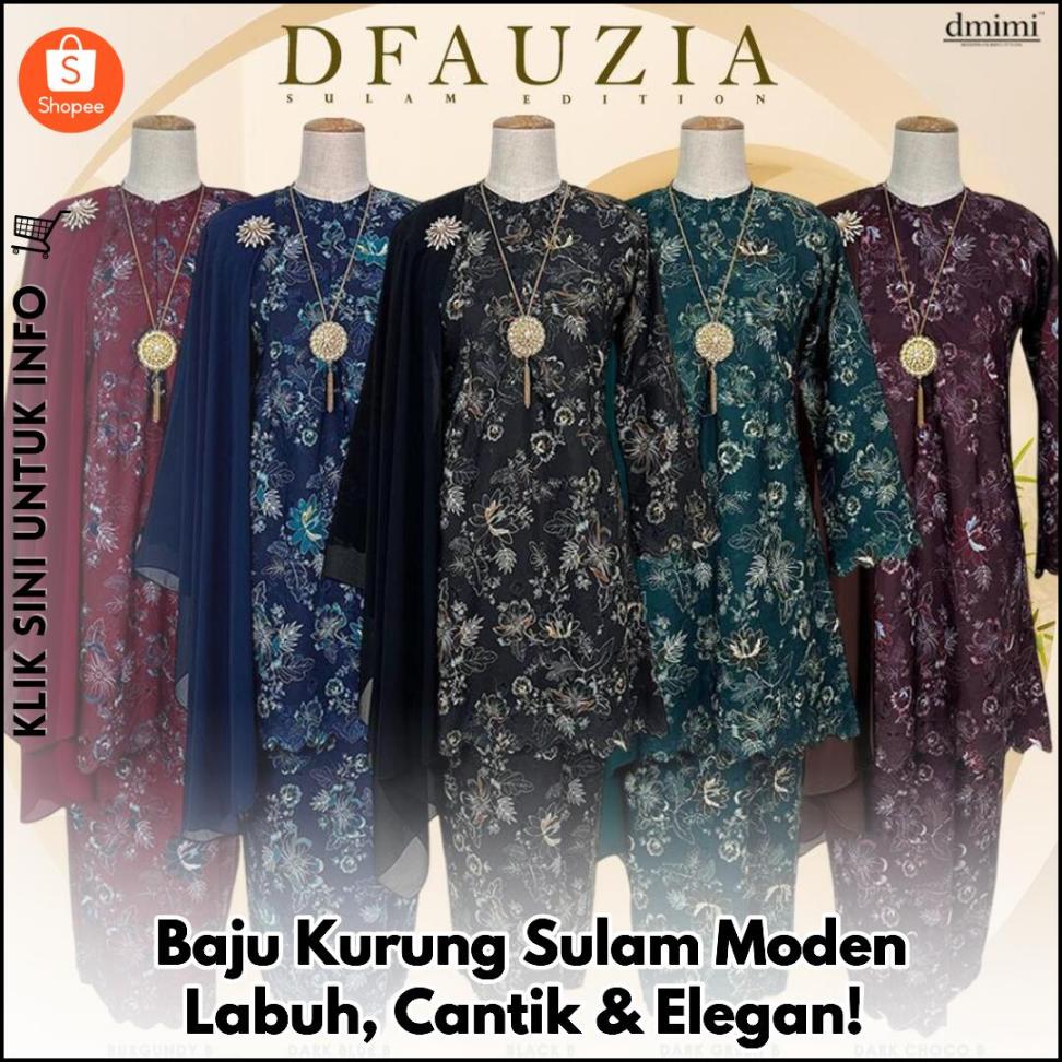 Baju Kurung Sulam Moden Labuh, Cantik & Elegan!