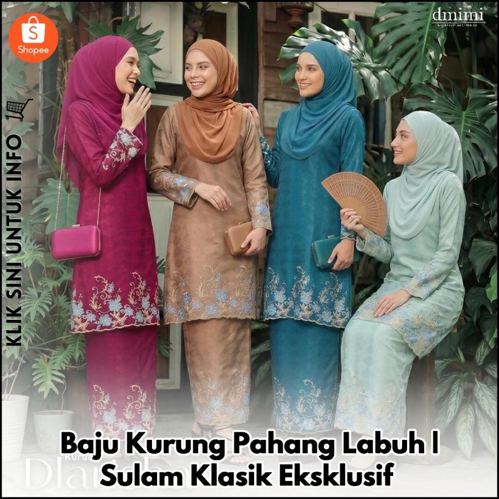 Baju Kurung Pahang Labuh | Sulam Klasik Eksklusif