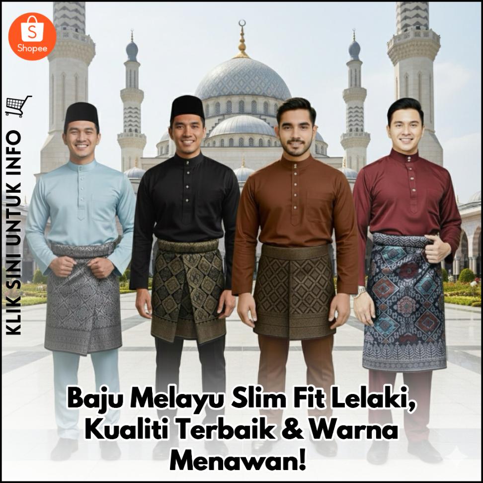 Baju Melayu Slim Fit Lelaki, Kualiti Terbaik & Warna Menawan!