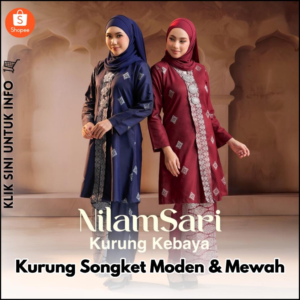 Kurung Songket Asli, Nila Sari & Sutera Kapas Lembut