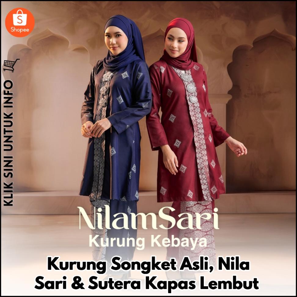 Kurung Songket Asli, Nila Sari & Sutera Kapas Lembut