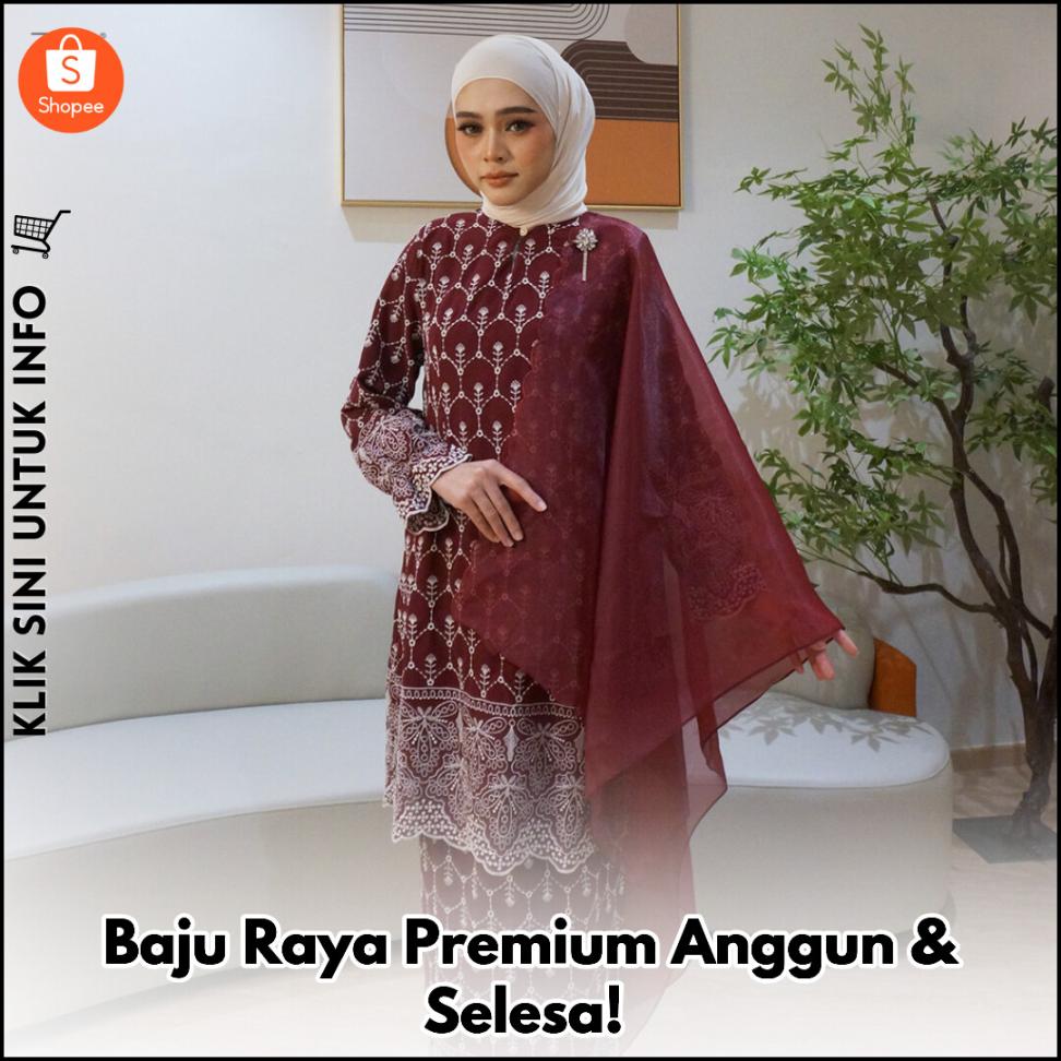 Kurung Moden Premium Terkini, Warna Ash Blue Menawan!