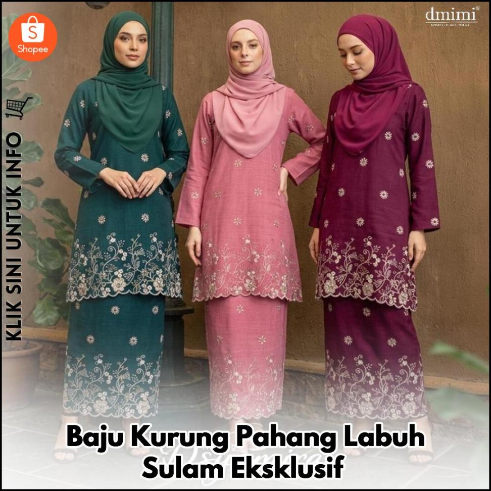 Baju Kurung Pahang Labuh Sulam Eksklusif