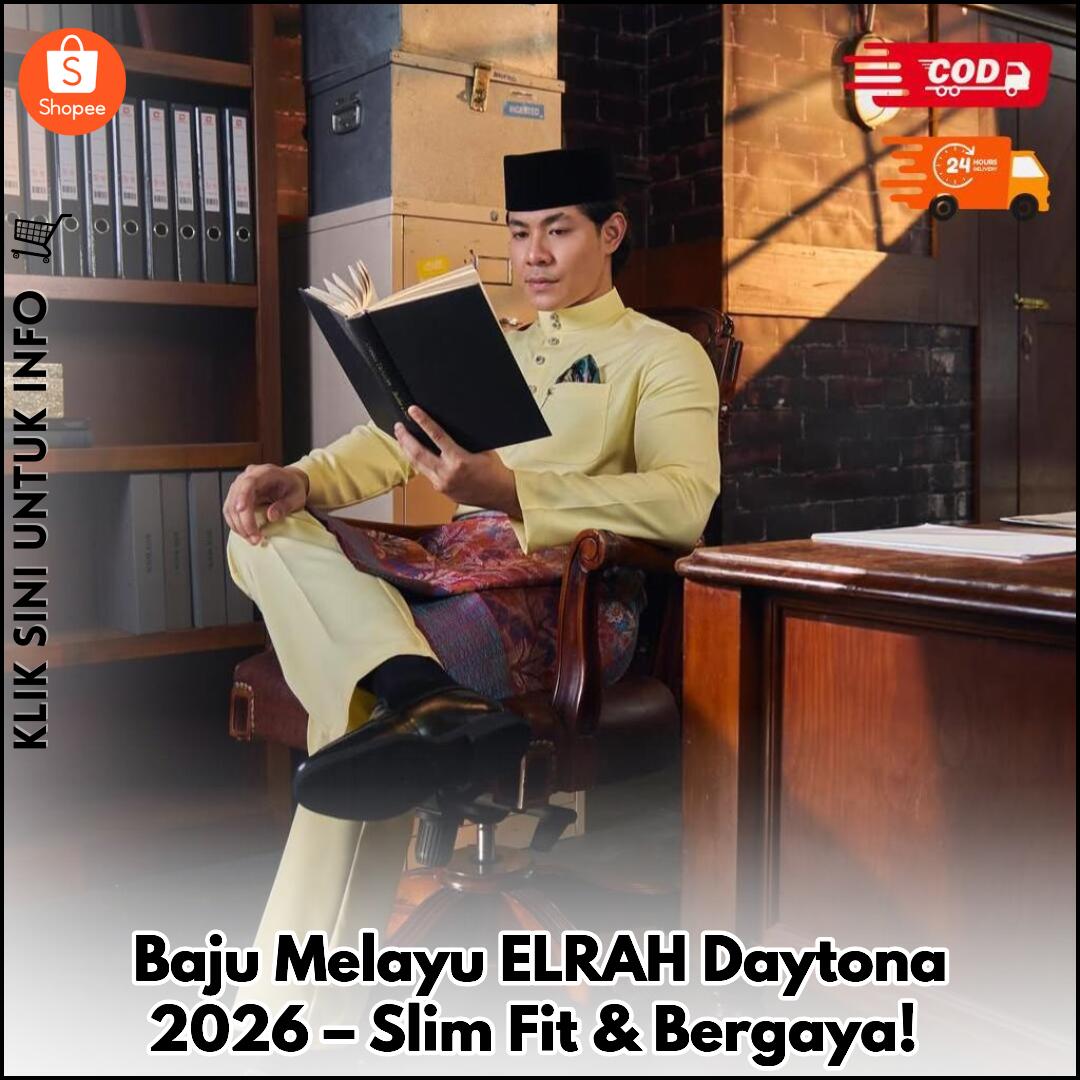 Baju Melayu ELRAH Daytona 2026 – Slim Fit & Bergaya!