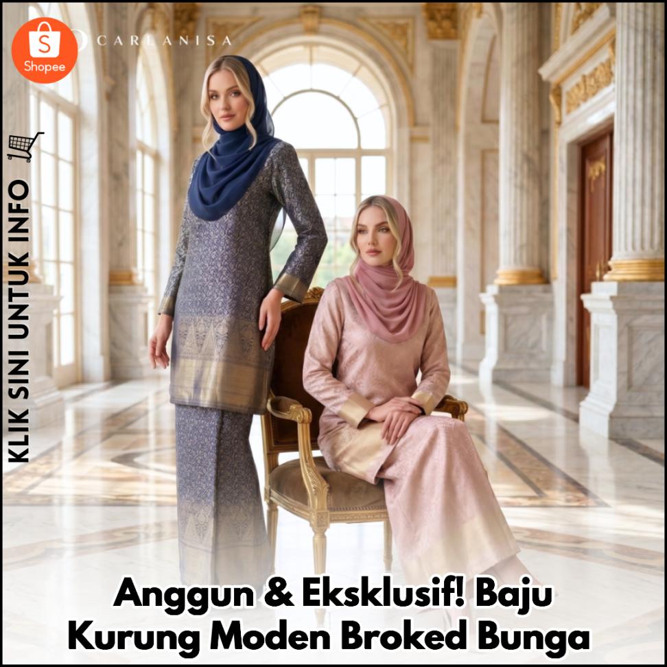 Anggun & Eksklusif! Baju Kurung Moden Broked Bunga