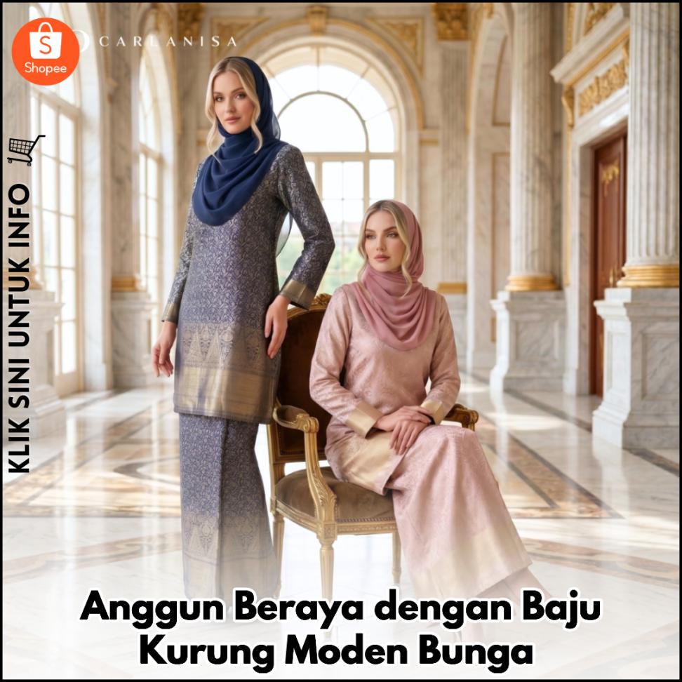 Anggun Beraya dengan Baju Kurung Moden Bunga