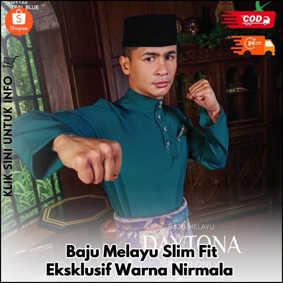 Baju Melayu Slim Fit Eksklusif Warna Nirmala