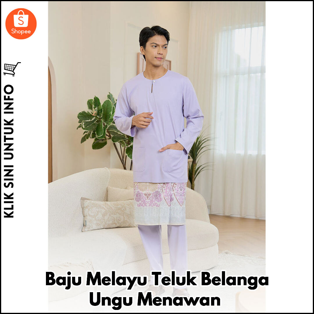 Baju Melayu Teluk Belanga Ungu Menawan